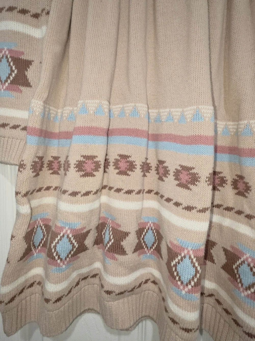 Gymbore Girls Intarsia Horse Fairisle Sweater Dress - Little Rocky Mountain Tan